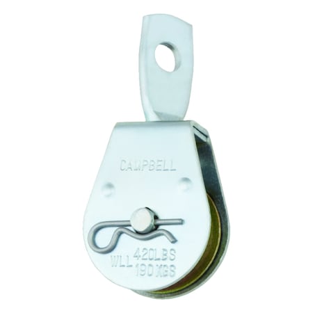 Campbell 1-1/2 In. D Zinc Plated Steel Swivel Eye Single Sheave Swivel Eye Pulley